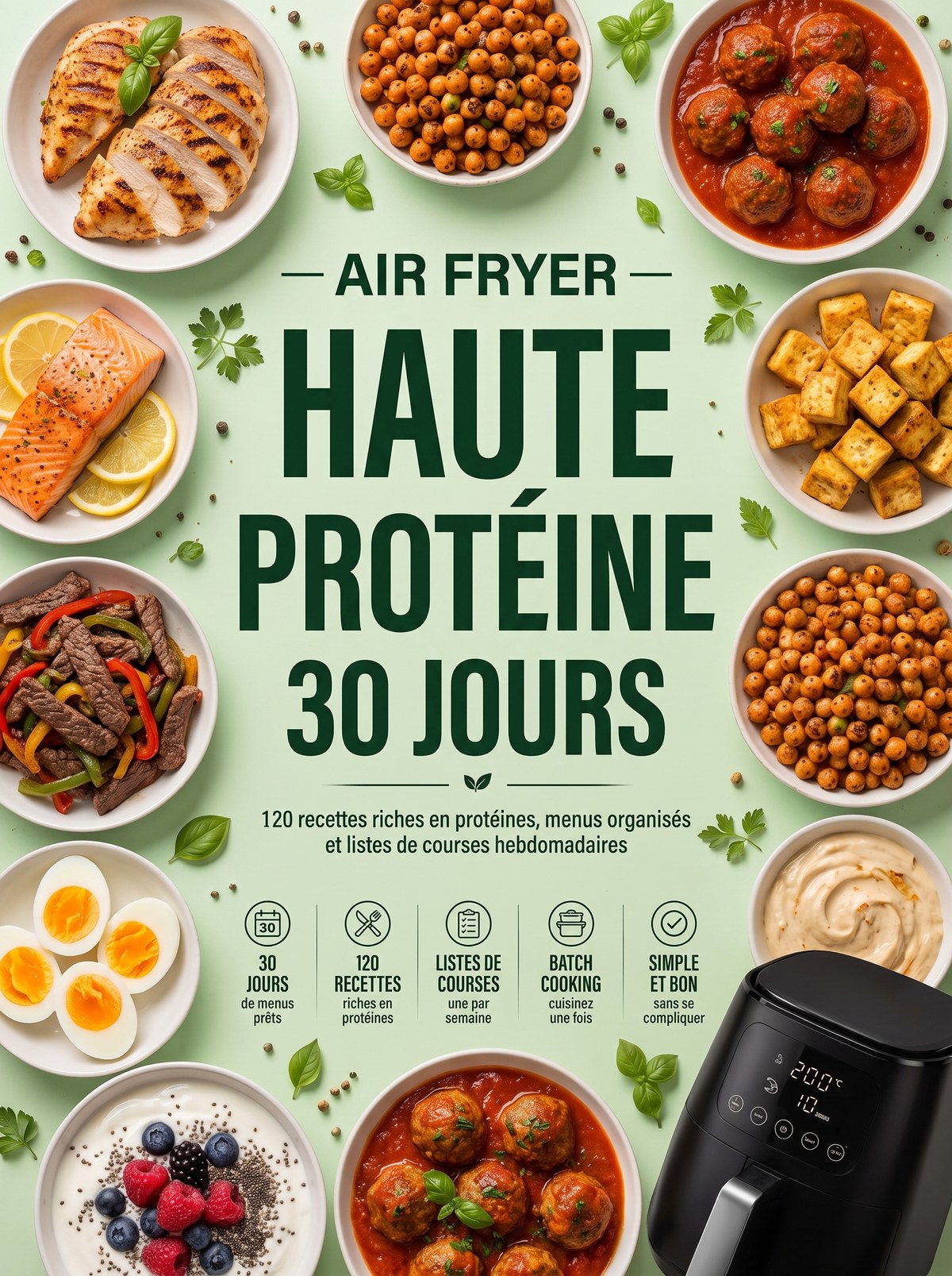 Air Fryer Haute Protéine · 30 Jours de Menus
